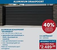 Aluminium schuifpoort salamanca antraciet-Huismerk - Zelfbouwmarkt