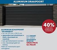 Aluminium schuifpoort salamanca zwart-Huismerk - Zelfbouwmarkt