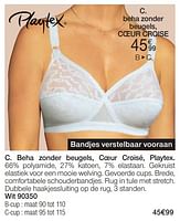 Promoties Beha zonder beugels coeur croisé playtex - Playtex - Geldig van 24/06/2024 tot 15/12/2024 bij Damart