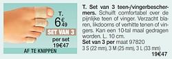 Set van 3 teen--vingerbescher- mers