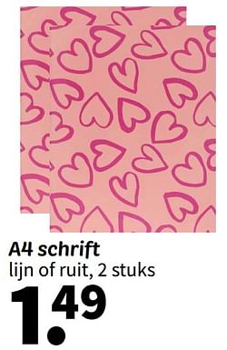 A4 schrift lijn of ruit