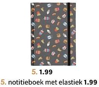 Notitieboek met elastiek-Huismerk - Wibra