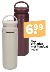 Rvs drinkfles met handvat-Huismerk - Wibra