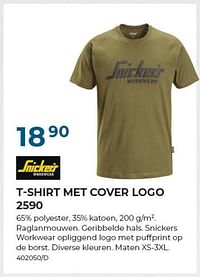 T-shirt met cover logo 2590-Snickers