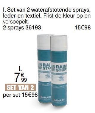 Promoties Set van 2 waterafstotende sprays, leder en textiel - Huismerk - Damart - Geldig van 24/06/2024 tot 15/12/2024 bij Damart