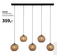 Corda hanglamp 5 touw bollen-Huismerk - Lampidee