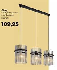 Glory hanglamp met smoke glas staven-Huismerk - Lampidee