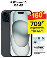 Promoties Apple iphone 15 128 gb - Apple - Geldig van 17/07/2024 tot 29/07/2024 bij Carrefour