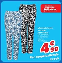 Vloeiende broek met print voor dames-Huismerk - Carrefour 
