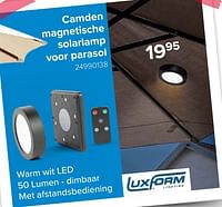 Camden magnetische solarlamp voor parasol-LuxForm