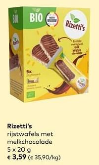 Rizetti`s rijstwafels met melkchocolade-Rizetti