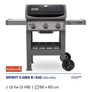 Promoties Gas bbq spirit ii gbs e-310 - Barbecook - Geldig van 19/07/2024 tot 30/09/2024 bij Supra Bazar