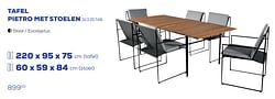 Tafel pietro met stoelen