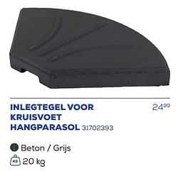 Inlegtegel voor kruisvoet hangparasol