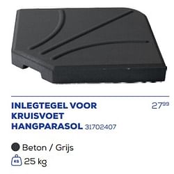 Inlegtegel voor kruisvoet hangparasol