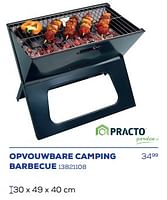 Promoties Opvouwbare camping barbecue - Practo - Geldig van 19/07/2024 tot 30/09/2024 bij Supra Bazar