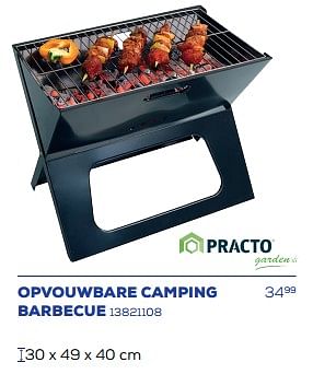 Promoties Opvouwbare camping barbecue - Practo - Geldig van 19/07/2024 tot 30/09/2024 bij Supra Bazar