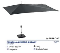 Promoties Parasol asymetriq sideway - Madison - Geldig van 19/07/2024 tot 30/09/2024 bij Supra Bazar