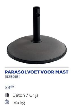 Parasolvoet voor mast