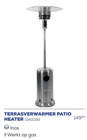 Promoties Terrasverwarmer patio heater - Huismerk - Supra Bazar - Geldig van 19/07/2024 tot 30/09/2024 bij Supra Bazar