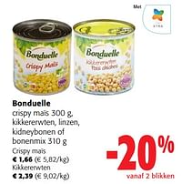 Bonduelle crispy maïs, kikkererwten, linzen, kidneybonen of bonenmix-Bonduelle