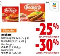 Beckers hamburgers of frikandellen-Beckers