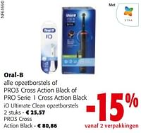Oral-b alle opzetborstels of pro3 cross action black of pro serie 1 cross action black-Oral-B