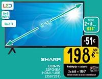 Promoties Sharp led-tv 32fg4ea - Sharp - Geldig van 23/07/2024 tot 05/08/2024 bij Cora