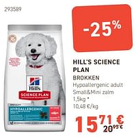 Promoties Hill`s science plan brokken hypoallergenic adult small+mini zalm - Hill's - Geldig van 17/07/2024 tot 28/07/2024 bij Tom&Co