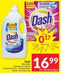 Dash wasmiddel vloeibaar of in poeder universal of color-Dash