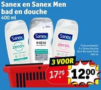 Promoties Sanex douche zero normale huid - Sanex - Geldig van 23/07/2024 tot 04/08/2024 bij Kruidvat