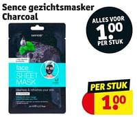 Promoties Sence gezichtsmasker charcoal - Sence - Geldig van 23/07/2024 tot 04/08/2024 bij Kruidvat
