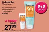 Zonnecrème voor het gezicht spf50+ - gevoelige huid-Biodermal