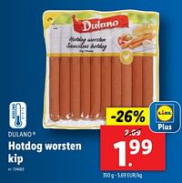 Hotdog worsten kip-Dulano