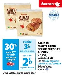 Pains au chocolat pur beurre surgelés auchan-Huismerk - Auchan
