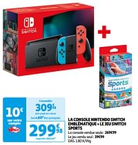 La console nintendo switch emblématique + le jeu switch sports-Nintendo