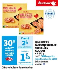 Mini pizzas jambon fromage surgelées auchan-Huismerk - Auchan
