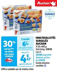Mini feuilletés surgelés auchan-Huismerk - Auchan