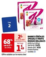 Promoties Barres céréales special k fruits rouges kellogg`s - Kellogg's - Geldig van 23/07/2024 tot 29/07/2024 bij Auchan