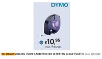 Dymo vulling voor labelprinter letratag clear plastic-Dymo