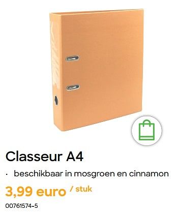 Promoties Classeur a4 - Huismerk - Ava - Geldig van 19/07/2024 tot 30/09/2024 bij Ava