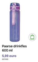 Promoties Paarse drinkfles - Huismerk - Ava - Geldig van 19/07/2024 tot 30/09/2024 bij Ava