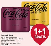 Promoties Bruisende drank kers, zero sugar - Coca Cola - Geldig van 25/07/2024 tot 31/07/2024 bij Delhaize