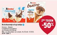 Promoties Chocolate, ice cream - Kinder - Geldig van 25/07/2024 tot 31/07/2024 bij Delhaize