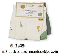 3-pack badstof monddoekjes-Huismerk - Wibra