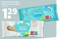 Promoties Pampers babydoekjes fresh clean of sensitive - Pampers - Geldig van 17/07/2024 tot 30/09/2024 bij Wibra