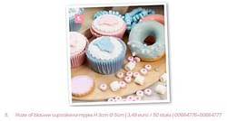 Roze of blauwe cupcakevormpjes