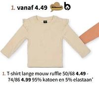 T-shirt lange mouw ruffle-Huismerk - Wibra