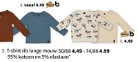 T-shirt rib lange mouw-Huismerk - Wibra