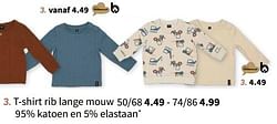 T-shirt rib lange mouw